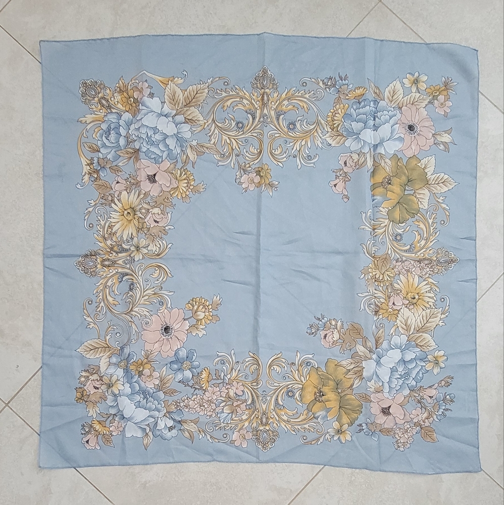 Floral Blue Scarf